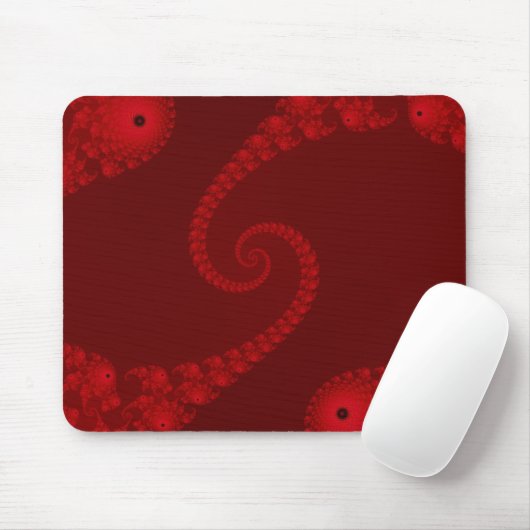 Deep Red Double Spiral Mousepad Muismat (Met muis)