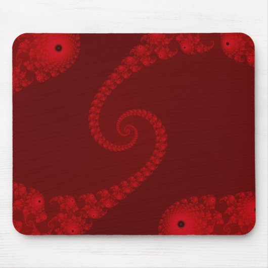 Deep Red Double Spiral Mousepad Muismat (Voorkant)