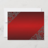 Deep Red Elegant Modern Lace Save the Date (Achterkant)