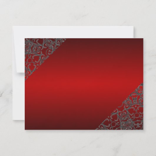 Deep Red Elegant Modern Lace Save the Date (Achterkant)