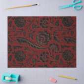 Deep Red en Black Floral-ontkoppeling Tissuepapier (Craft)