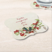  "Deep Red" en "Blue Birds Floral Quote" Kartonnen Onderzetters (Gekanteld)