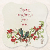  "Deep Red" en "Blue Birds Floral Quote" Kartonnen Onderzetters (Voorkant)