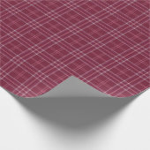 Deep Red en Gold Fine Tartan Plaid Cadeaupapier (Hoek)