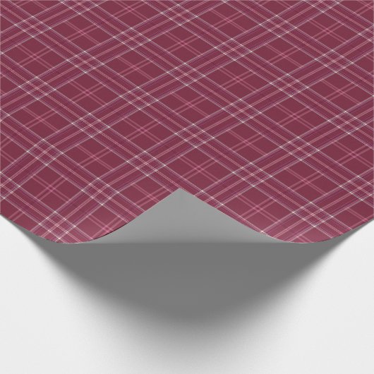 Deep Red en Gold Fine Tartan Plaid Cadeaupapier (Hoek)