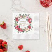 Deep Red en Roze Waterverf Rozen Vrijgezellenfeest Servet (Insitu)