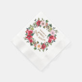 Deep Red en Roze Waterverf Rozen Vrijgezellenfeest Servet (Hoek)