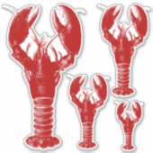 Deep Red en White Lobster Sticker (Voorkant)