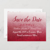 Deep Red Fade Bubbles Save the Date Briefkaart (Voorkant / Achterkant)