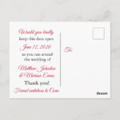 Deep Red Fade Bubbles Save the Date Briefkaart (Achterkant)