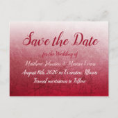 Deep Red Fade Bubbles Save the Date Briefkaart (Voorkant)