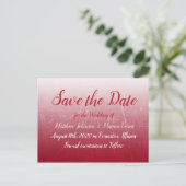 Deep Red Fade Bubbles Save the Date Briefkaart (Staand voorkant)