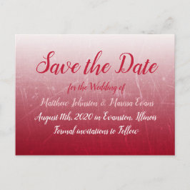 Deep Red Fade Bubbles Save the Date Briefkaart