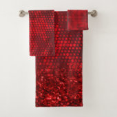 Deep Red Faux Glitter Lights Bad Handdoek (Insitu)