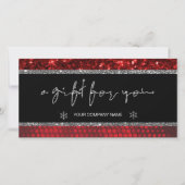 Deep Red Faux Glitter Lights Cadeaubon (Voorkant)