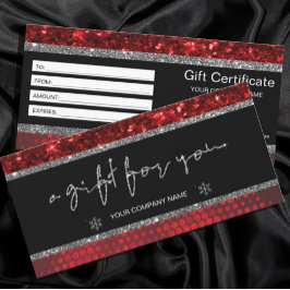 Deep Red Faux Glitter Lights Cadeaubon