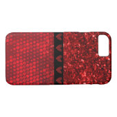 Deep Red Faux Glitter Lights Case-Mate iPhone Case (Achterkant (Horizontaal))