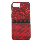 Deep Red Faux Glitter Lights Case-Mate iPhone Case (Achterkant)