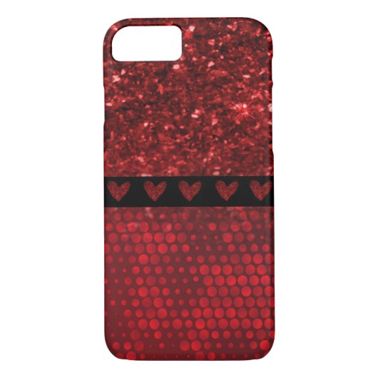 Deep Red Faux Glitter Lights Case-Mate iPhone Case (Achterkant)