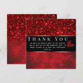 Deep Red Faux Glitter Lights Hartelijk dank Kaart (Voorkant / Achterkant)