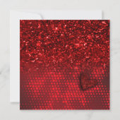 Deep Red Faux Glitter Lights Hartelijk dank Kaart (Achterkant)