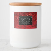 Deep Red Faux Glitter Lights Ingrediënten Voedselcontainer Etiket (Voorkant)