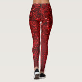 Deep Red Faux Glitter Lights Leggings (Achterkant)