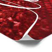 Deep Red Faux Glitter Lights Poster (Hoek)