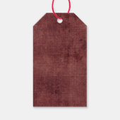 Deep Red Faux Linen (linnen look) Cadeaulabel (Achterkant)