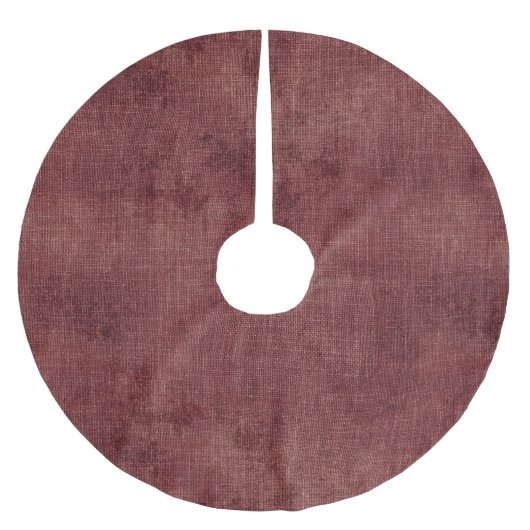 Deep Red Faux Linen (linnen look) Kerstboom Rok (Voorkant)