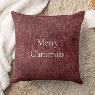 Deep Red Faux Linen (linnen look) Kussen