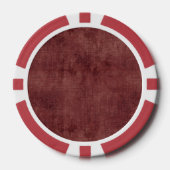 Deep Red Faux Linen (linnen look) Poker Chips (Voorkant)