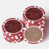 Deep Red Faux Linen (linnen look) Poker Chips (Opstapeling)