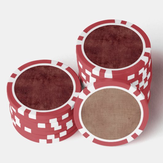 Deep Red Faux Linen (linnen look) Poker Chips (Opstapeling)