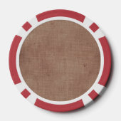 Deep Red Faux Linen (linnen look) Poker Chips (Achterkant)
