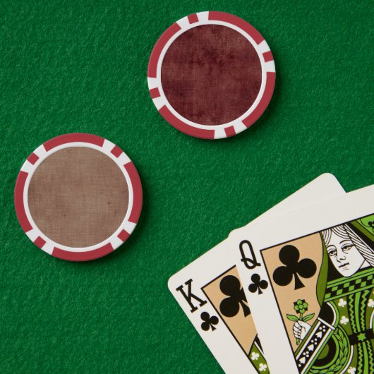 Deep Red Faux Linen (linnen look) Poker Chips (Pokertafel (Dubbel))