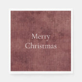 Deep Red Faux Linen (linnen look) Servet (Voorkant)