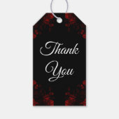 Deep Red Floral Elegant Gothic Wedding Cadeaulabel (Voorkant)