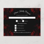 Deep Red Floral Elegant Gothic Wedding Feestdagenkaart (Voorkant)