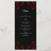 Deep Red Floral Elegant Gothic Wedding Menu (Voorkant)