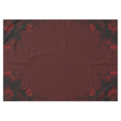 Deep Red Floral Elegant Gothic Wedding Tafelkleed (Voorkant (Horizontaal))