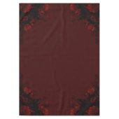 Deep Red Floral Elegant Gothic Wedding Tafelkleed (Voorkant)