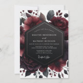 Deep Red Floral Opulence Wedding Kaart (Voorkant)