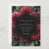 Deep Red Floral Opulent Wedding Kaart (Voorkant)