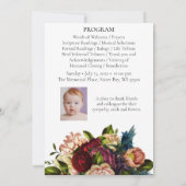 Deep Red Flower Bouquet Funeral Memorial Programme Kaart (Achterkant)