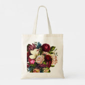 Deep Red Flower Bouquet Funeral Memorial Tote Bag (Achterkant)