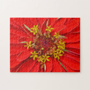Deep Red Flower Close-up Art Puzzel Legpuzzel