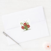 Deep Red Flowers Square Sticker (Envelop)