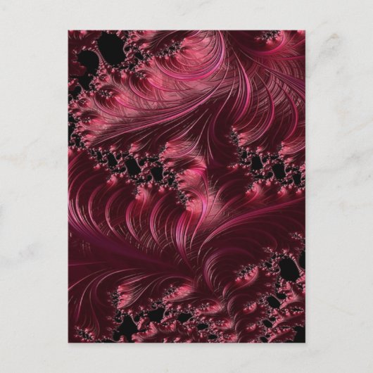 Deep Red Fractal Briefkaart (Voorkant)