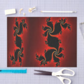 Deep Red Fractal Dragon Art Design Tissuepapier (Craft)